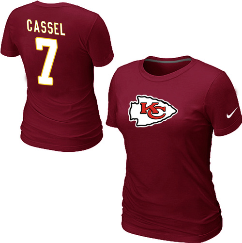 Nike Kansas City Chiefs #7 Matt Cassel Name & Number Women's NFL T-Shirt - Red